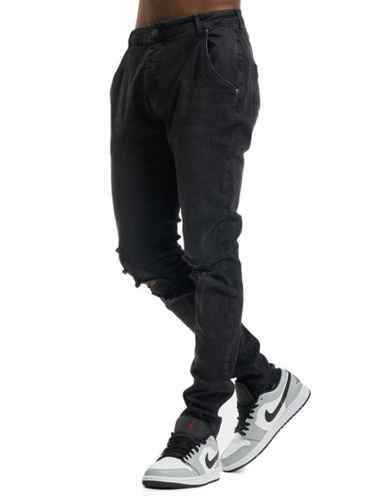 Vaqueros ajustados desgastados Sik Silk en negro