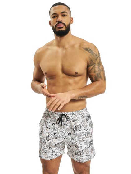GCDS Tropical Badeshorts weiß
