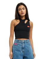 Top asimétrico negro GCDS