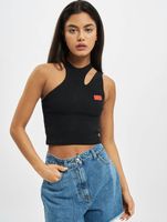 Top asimétrico negro GCDS