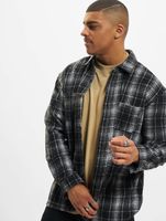 Sik Silk T-shirt with back logo in used look and check pattern, black Sik Silk T-shirt with back logo in used look and check pattern, black