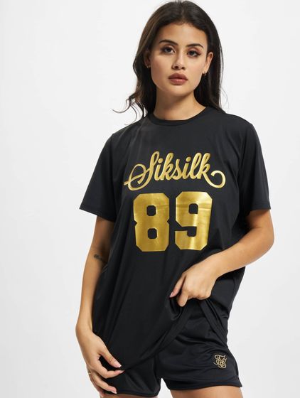 Sik Silk Oversize Mesh T-Shirt schwarz