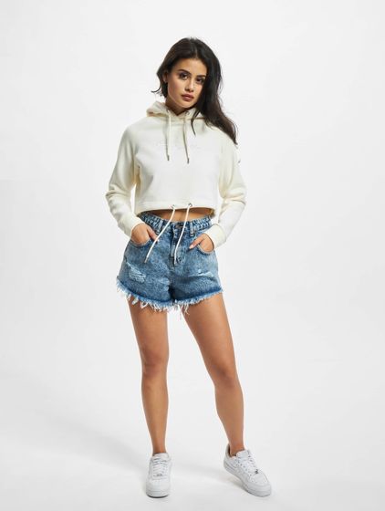 Sik Silk Essential Cropped Hoodie beige