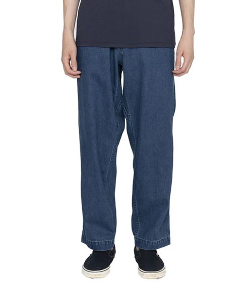 nanamica Herren Denim Weite Hose Jeans-Hose Losse Fit Jeans SUCS134 Indigo Bleach Dunkel-Blau