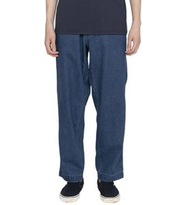 nanamica Herren Denim Weite Hose Jeans-Hose Losse Fit Jeans SUCS134 Indigo Bleach Dunkel-Blau