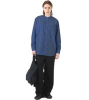 nanamica Men's Stand-Collar Button-Down Windbreaker, Blue