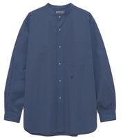 nanamica Men's Stand-Collar Button-Down Windbreaker, Blue