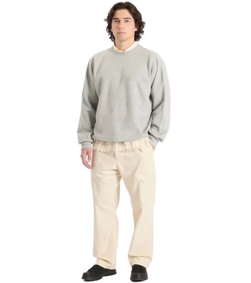 nanamica Herren Rundhals-Pullover Sweat-Shirt Herbst-Pullover Hellgrau