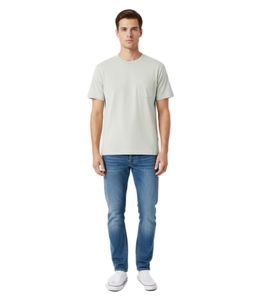 Nanamica Herren Pocket T-Shirt mit Brusttasche hochwertiges Basic Shirt im modernen Look Mint Grün