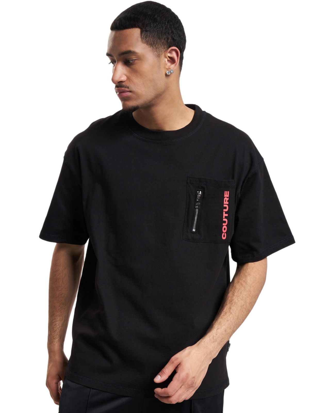 T-shirt ampia con dettaglio tasca The Couture Club in nero