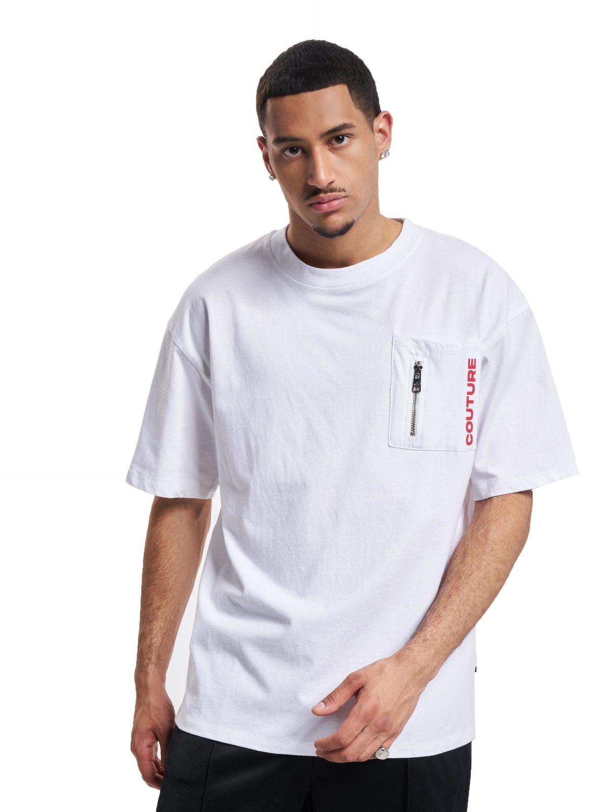 T-shirt ampia con dettaglio tasca The Couture Club in bianco