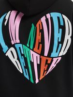 Felpa con cappuccio Couture Club con slogan a cuore e stampa a sbuffo in nero