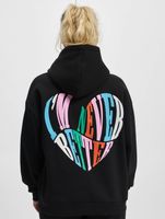 Felpa con cappuccio Couture Club con slogan a cuore e stampa a sbuffo in nero