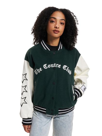 The Couture Club Teddybär Collegejacke Grün