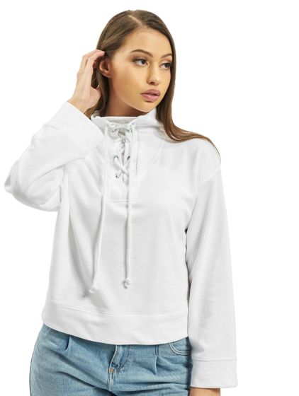 Maglione a collo alto con dettaglio di cravatta Missguided in bianco