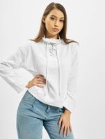 Missguided Hochgeschlossener Pullover mit Bindedetail in Weiß