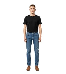 Jeanerica Tapered Anti-Fit Denim Hochwertige Herren Jeans mit klassischen 5-Pocket-Design Blau