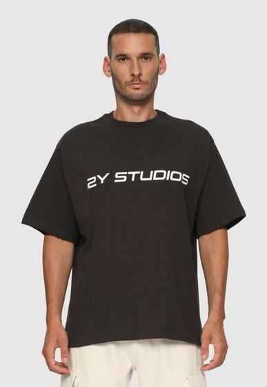 2Y Logo Oversize Tee verwaschenes Schwarz