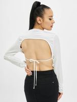 Missguided Crop-Longsleeve mit offenem Rücken in Weiß