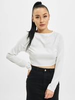 Missguided Crop-Longsleeve mit offenem Rücken in Weiß
