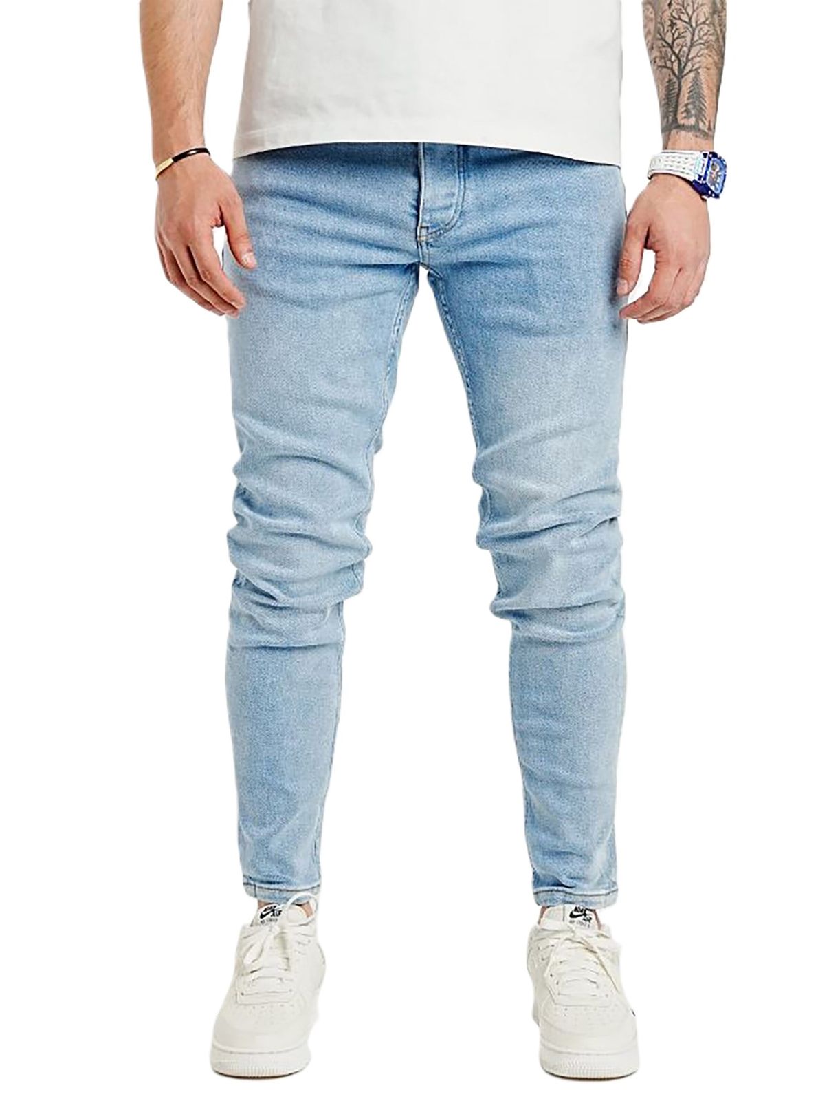 Jeans aderenti strappati elasticizzati premium UNEFFECTED blu