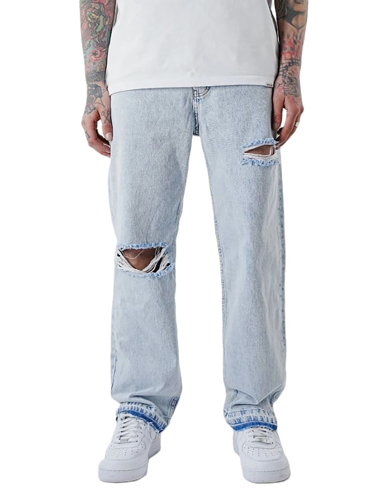 Jeans larghi e rovinati UNEFFECTED azzurro chiaro