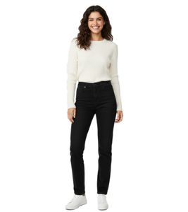 UNEFFECTED Damen Premium Destroyed Straight Fit Jeans Baumwolle schwarz