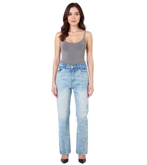 Jean coupe droite en denim détruit UNEFFECTED bleu glacier