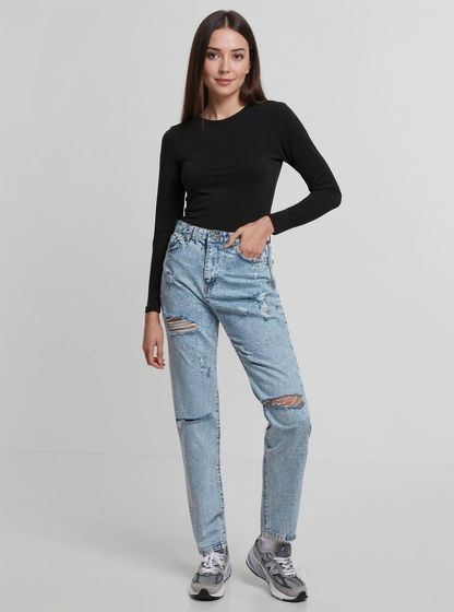 Jean coupe droite Destroyed bleu glacier UNEFFECTED