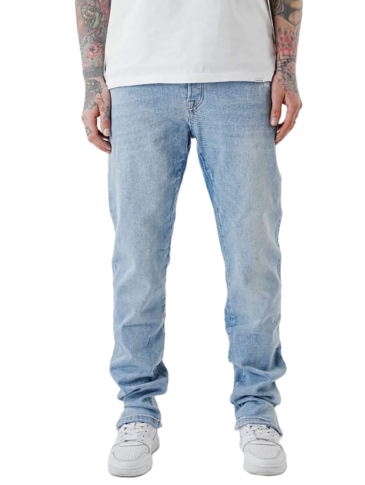 Jeans larghi con tasche strappate UNEFFECTED azzurro chiaro