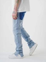 UNEFFECTED Pocket Ripped Loose Fit Jeans hellblau