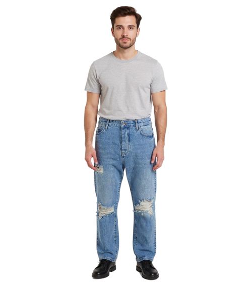 Vaqueros holgados UNEFFECTED para hombre: Vaqueros desgastados azules