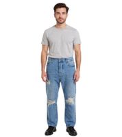 UNEFFECTED Loose Fit Jeans für Herren Denim-Hose im Destroyed-Look blau
