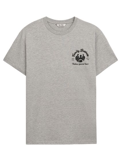 T-shirt grigia screziata "Family Business" di UNFAIR ATHLETICS