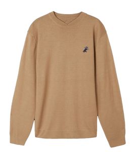 Herren Voleur Strick-Sweatshirt Casual-Pullover Ausgeh-Pullover mit Print Strickerei Kamel