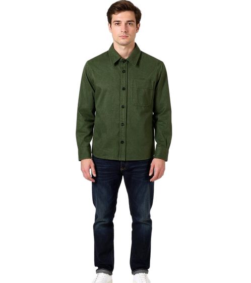Camisa A.P.C Basile para hombre con bolsillo en el pecho, color caqui
