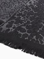 Bufanda clásica Roberto Cavalli para hombre y mujer, pura lana, WOV06590003-01198, negro/gris