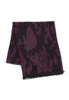 Elegante bufanda Roberto Cavalli para hombre y mujer, pura lana, WOV06600003-02374, negro/rojo