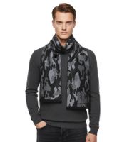 Elegante sciarpa Roberto Cavalli da uomo e da donna, pura lana, WOV06600004-01198, nero/grigio