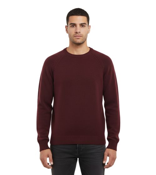 Apc Pull Pablo Sweatshirt Zeitloser Wollpullover mit Rundhalsausschnitt und gerippten Details Burgunderrot
