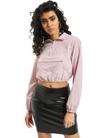 Missguided short lightweight shell jacket with front pocket in pink
