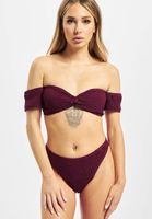 Missguided Crinkle Milkmaid-Bikini mit Unterteil in Rot