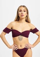 Missguided Crinkle Milkmaid-Bikini mit Unterteil in Rot