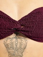 Missguided Crinkle Milkmaid-Bikini mit Unterteil in Rot