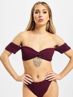 Missguided Crinkle Milkmaid-Bikini mit Unterteil in Rot
