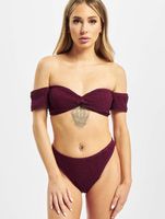 Missguided Crinkle Milkmaid-Bikini mit Unterteil in Rot