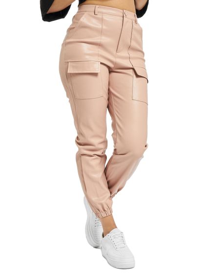 Missguided Utility-Chino aus PU mit Taschendetail in Rosa