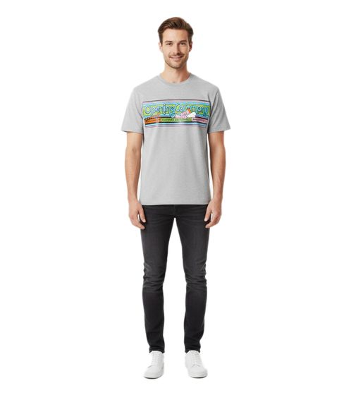 Opening Ceremony Herren Regular Fit T-Shirt mit farbigem Cartoonish Band Print Grau