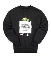 Felpa girocollo unisex di design Opening Ceremony con stampa del logo accattivante, nera