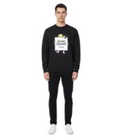 Felpa girocollo unisex di design Opening Ceremony con stampa del logo accattivante, nera